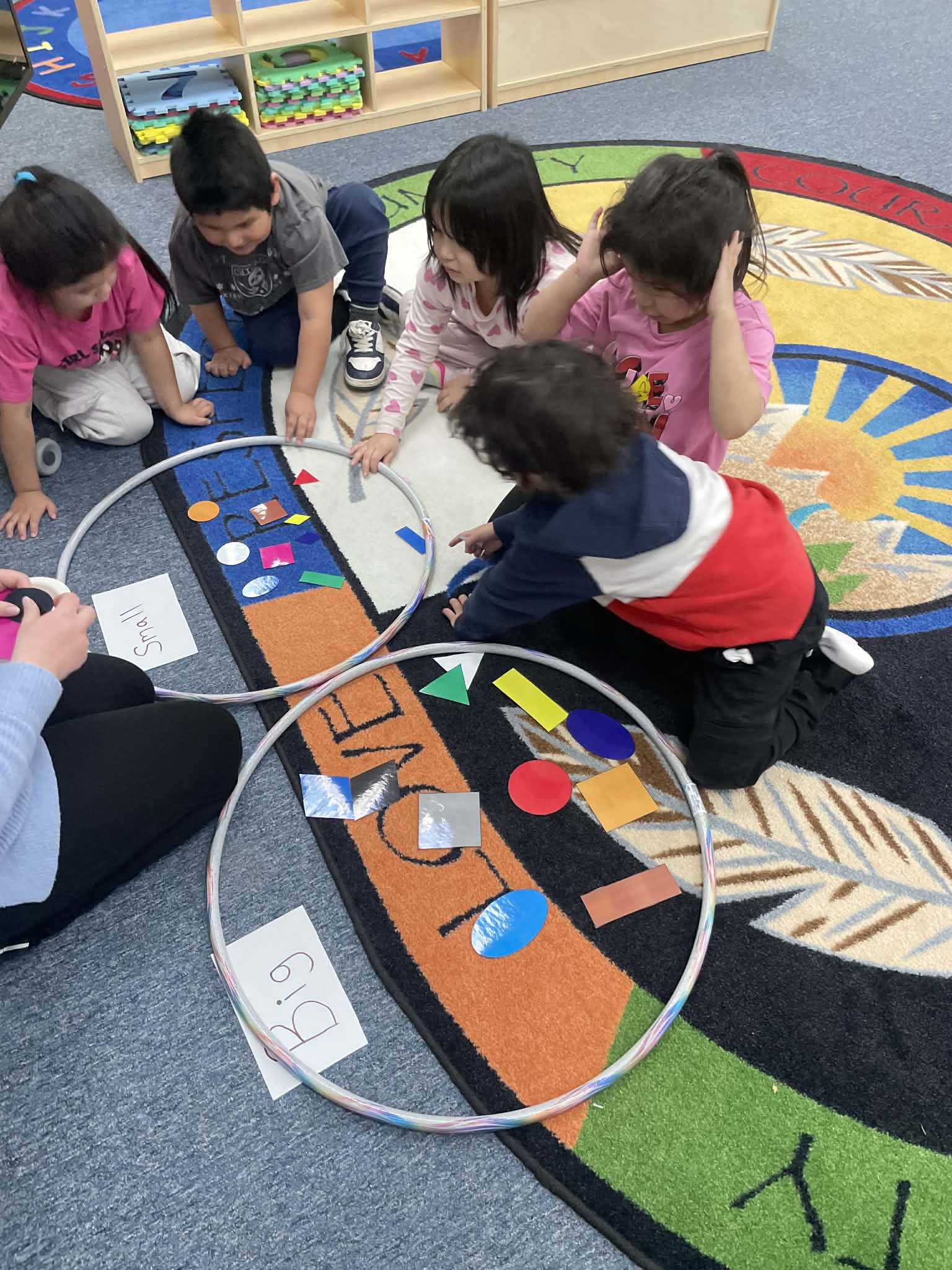 Kindergarten students at work